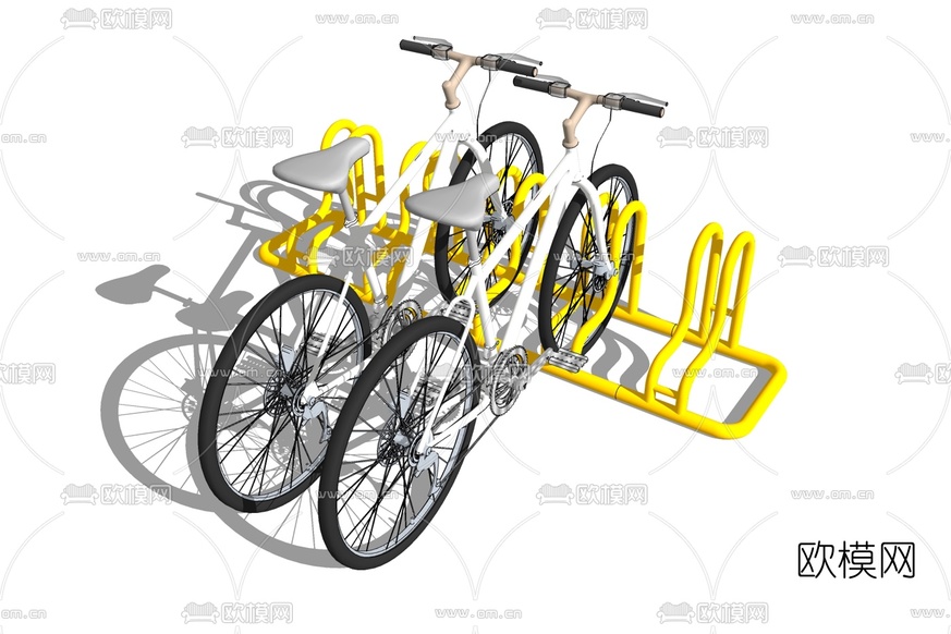 现代单车车架免费su模型下载