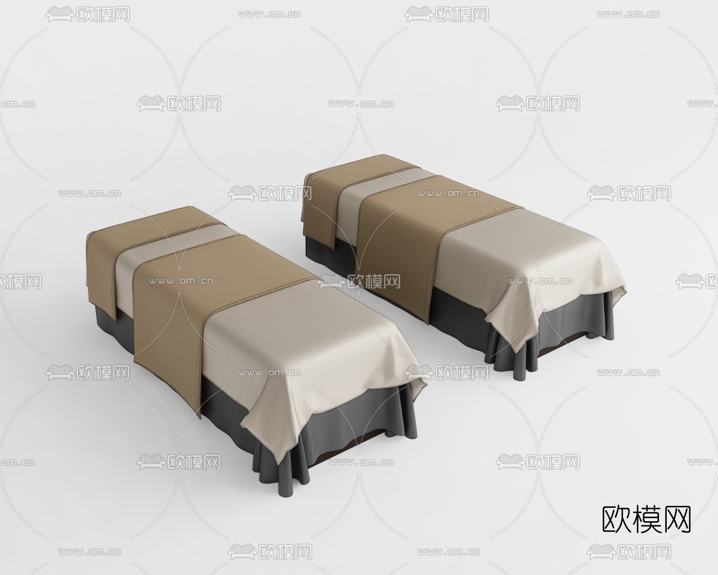 现代按摩床su模型下载（渲染图1）