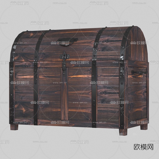 北欧实木橱柜箱免费3d模型下载