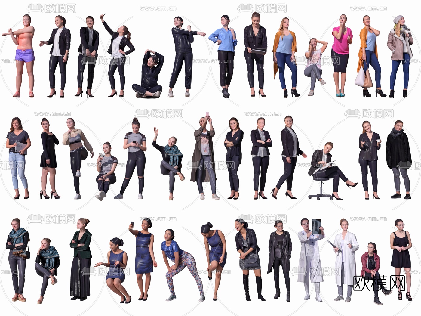 欧式美女人物3d模型下载（渲染图1）