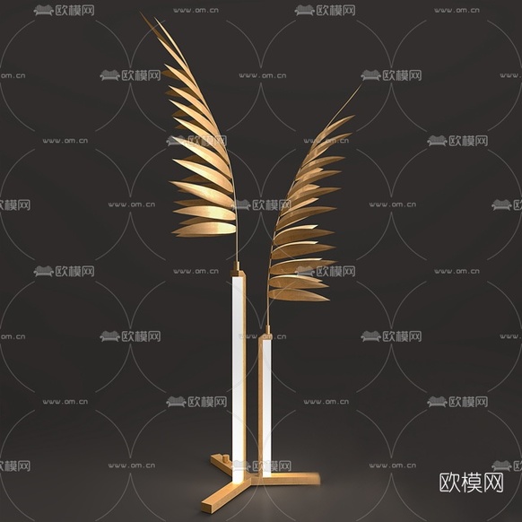 现代金属落地灯免费3d模型下载