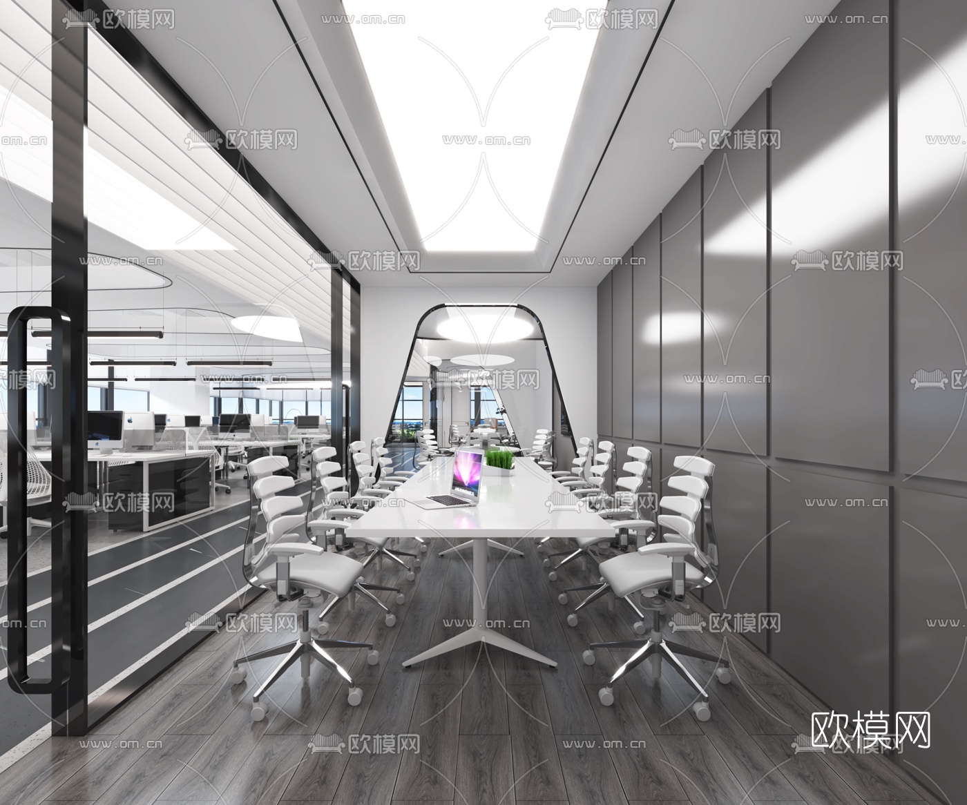 后现代简约办公室3d模型下载（渲染图7）