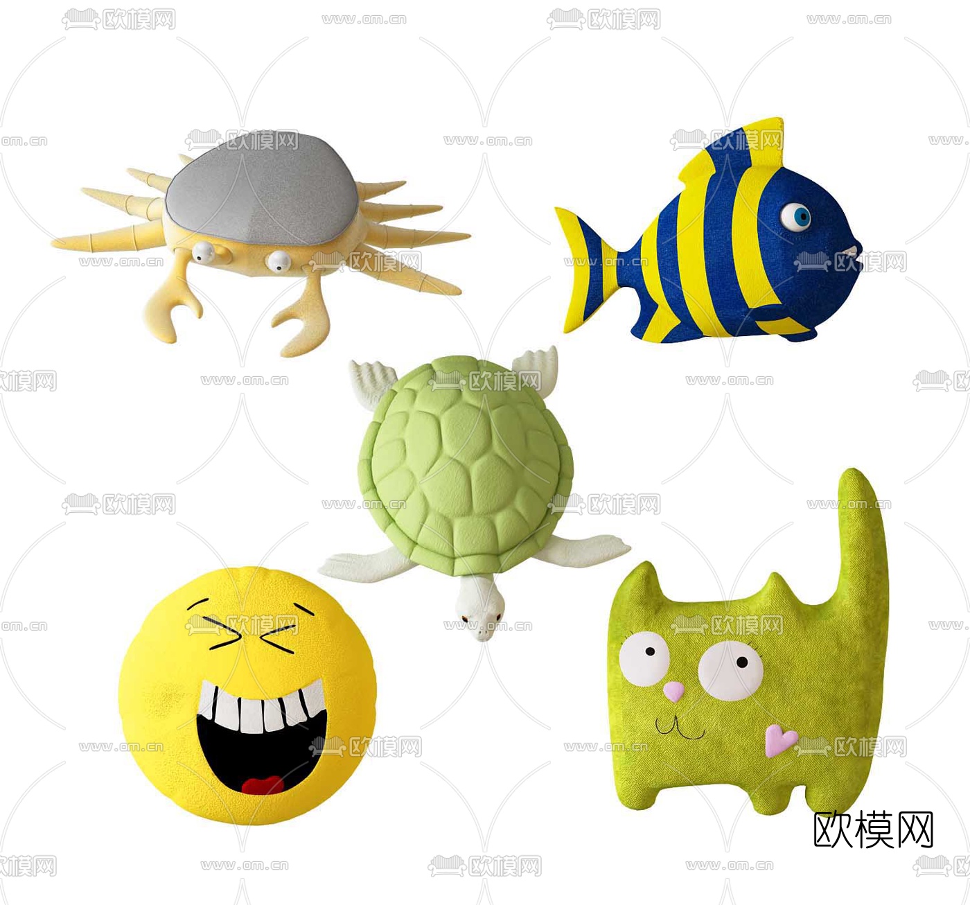 现代儿童布艺玩偶3d模型