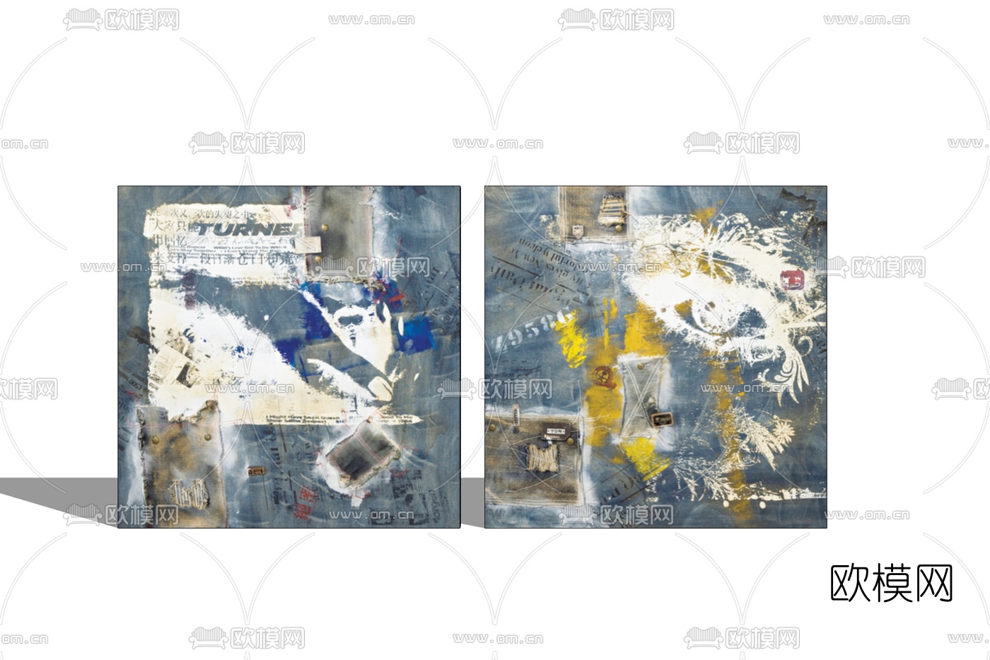 现代装饰挂画免费su模型下载