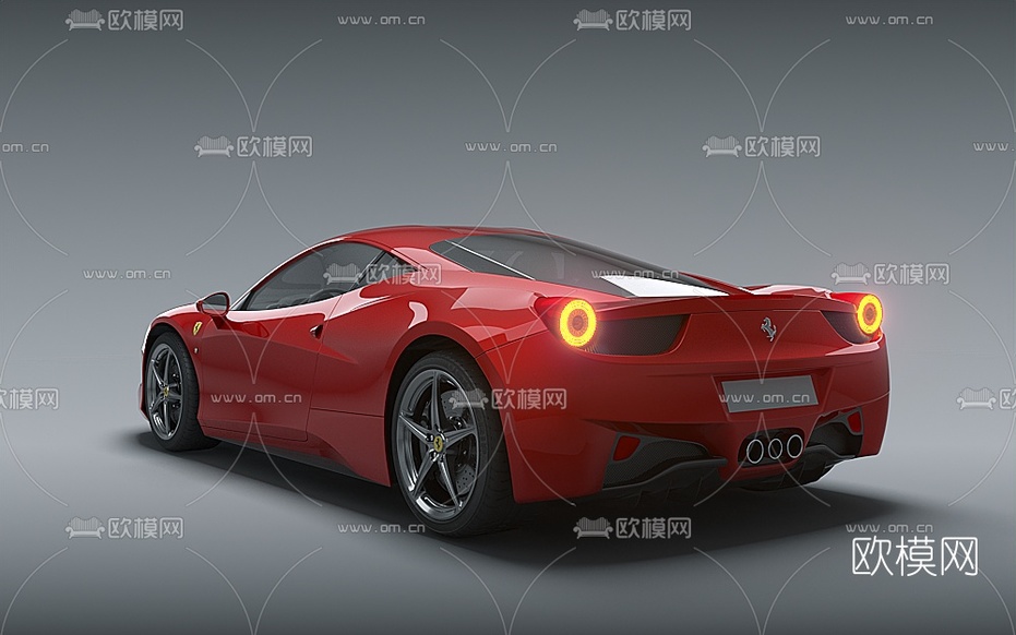 现代法拉利458跑车3d模型下载(渲染图2)