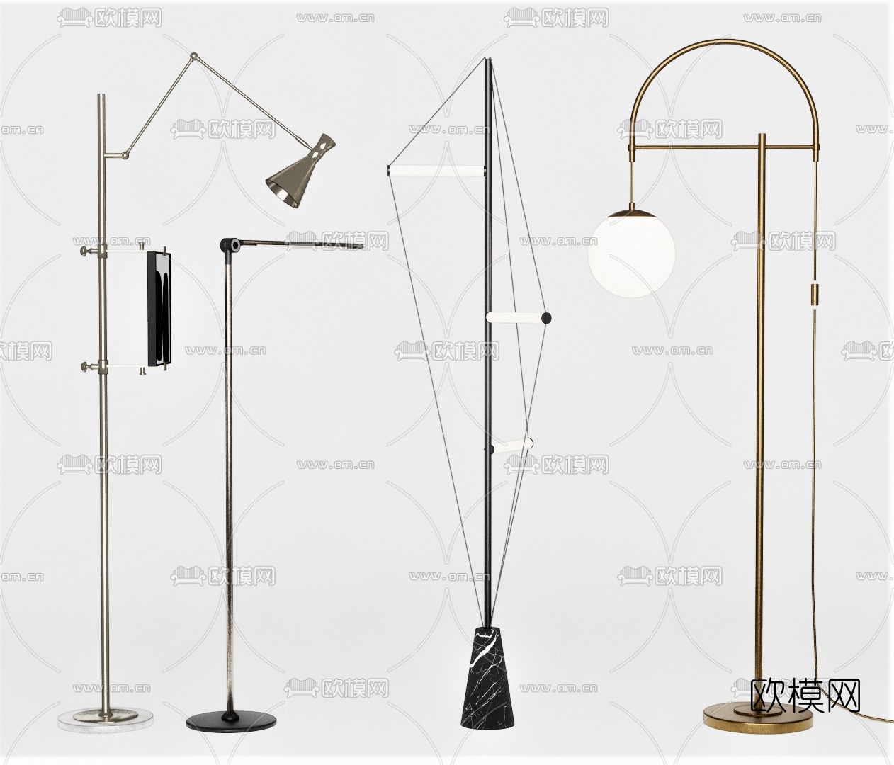 现代落地灯su模型下载（渲染图1）