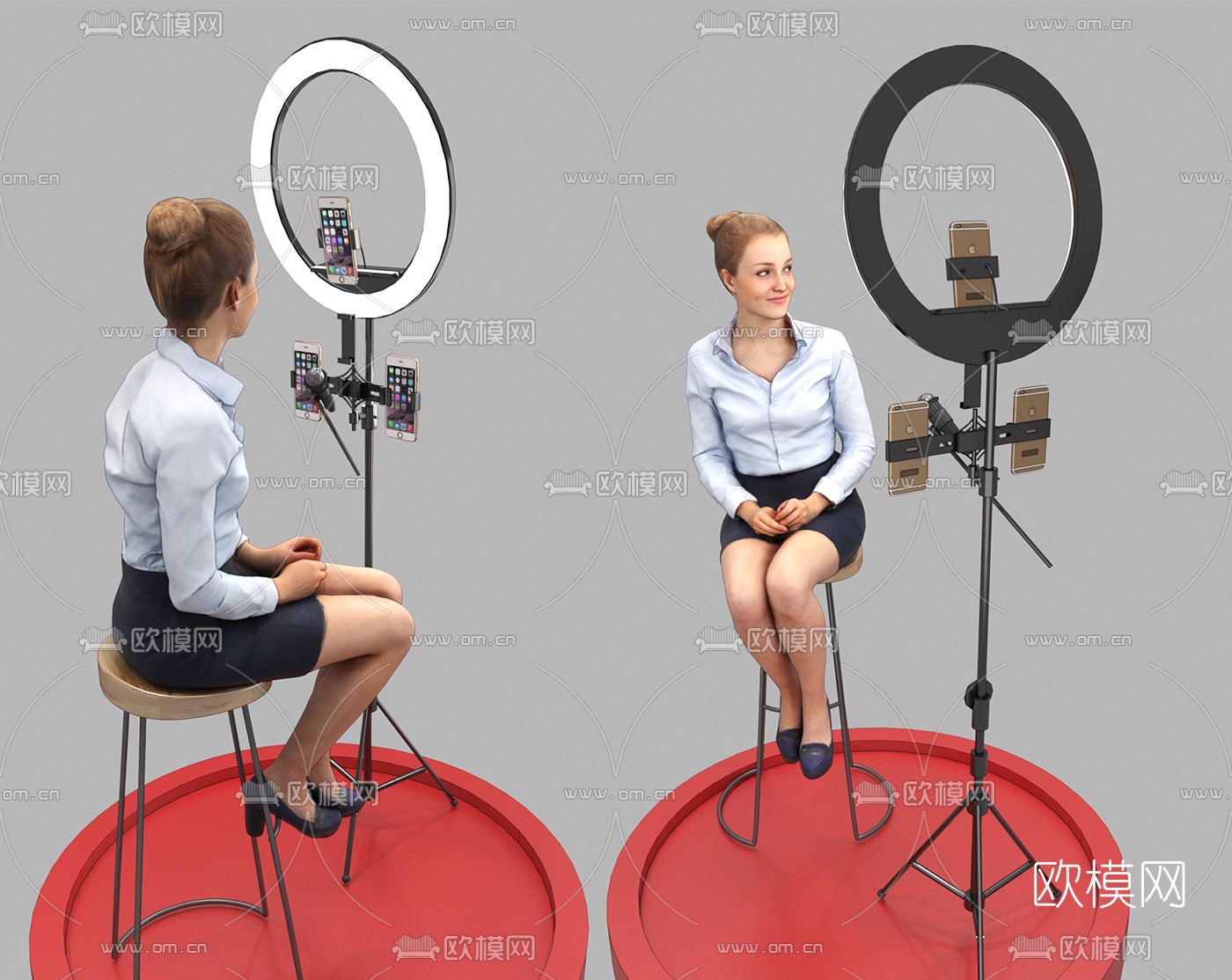 现代网红女主播3d模型