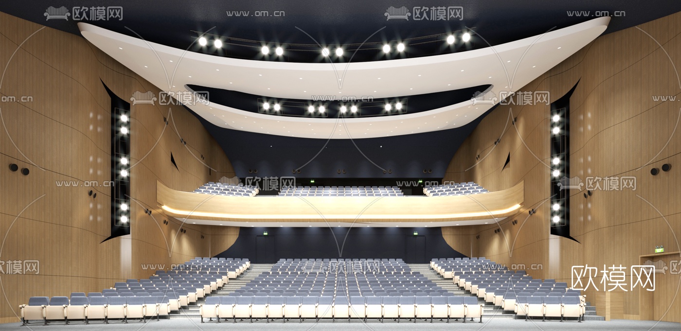 现代剧院3d模型下载（渲染图1）