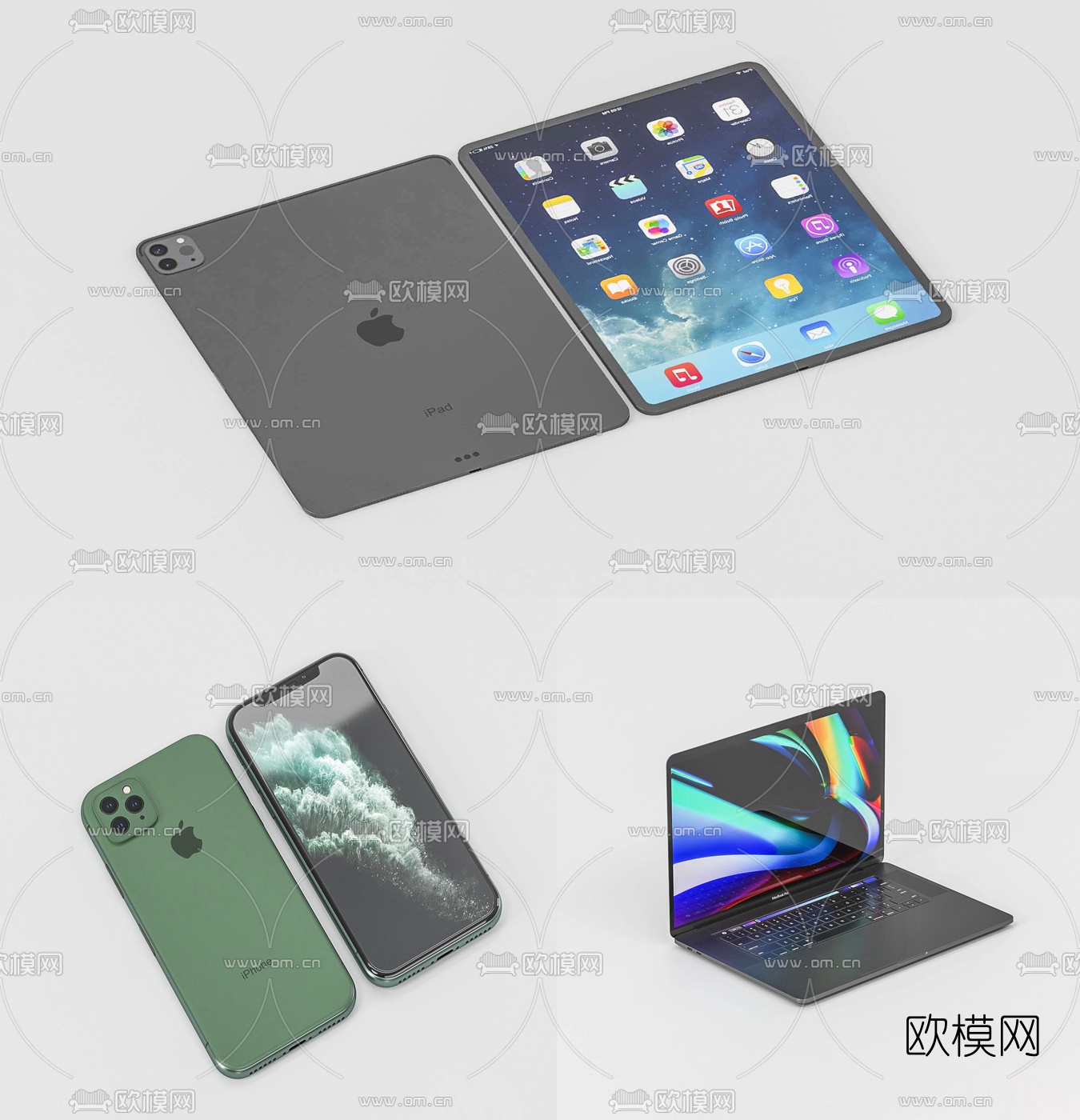 现代苹果手机平板电脑3d模型