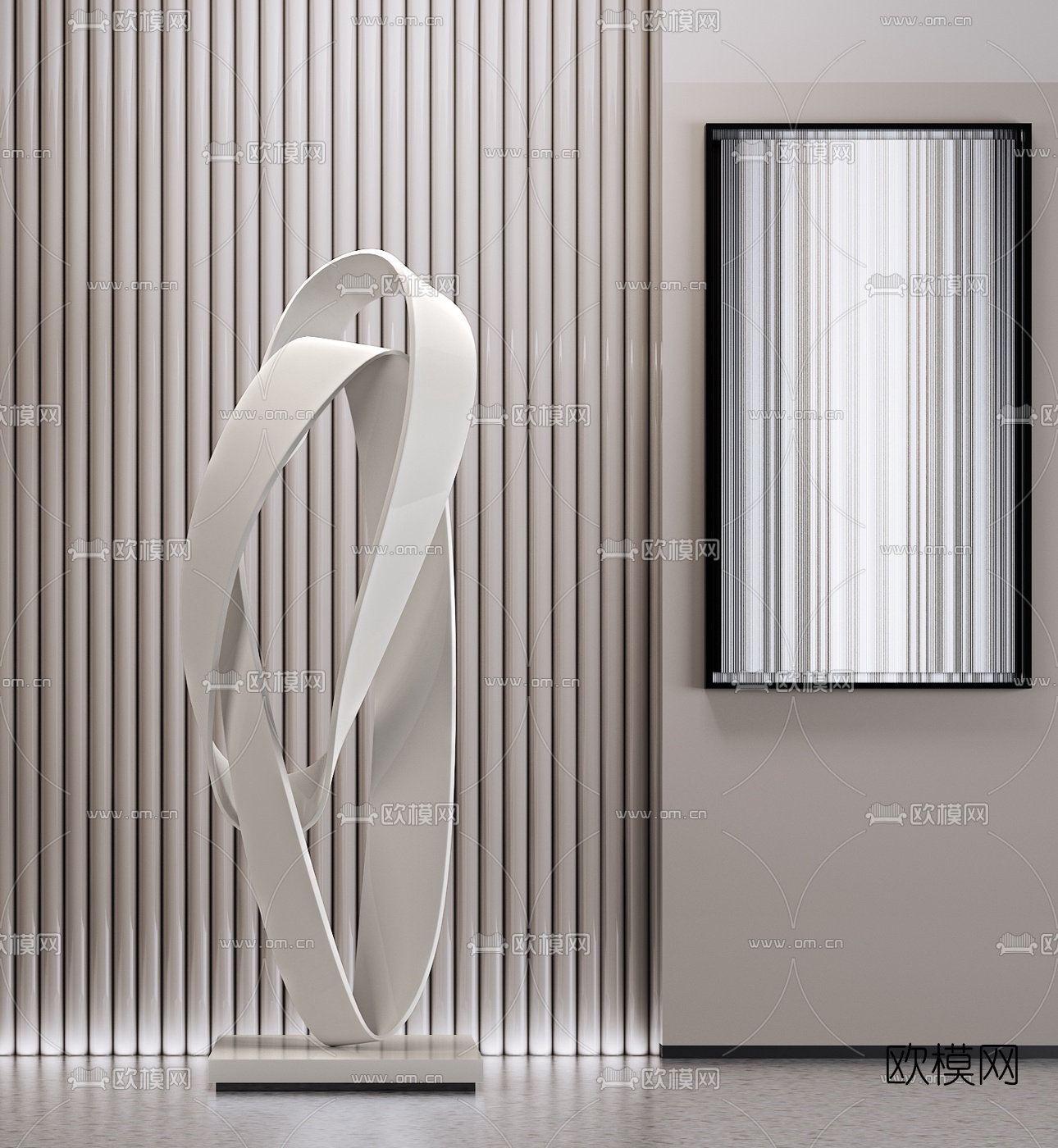 现代抽象雕塑3d模型下载