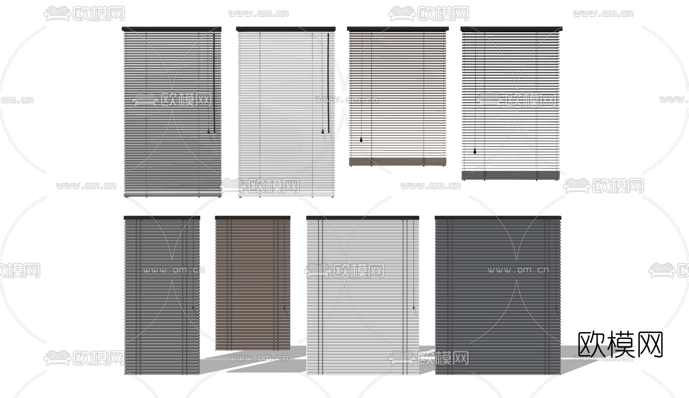 现代卷帘竹帘su模型下载