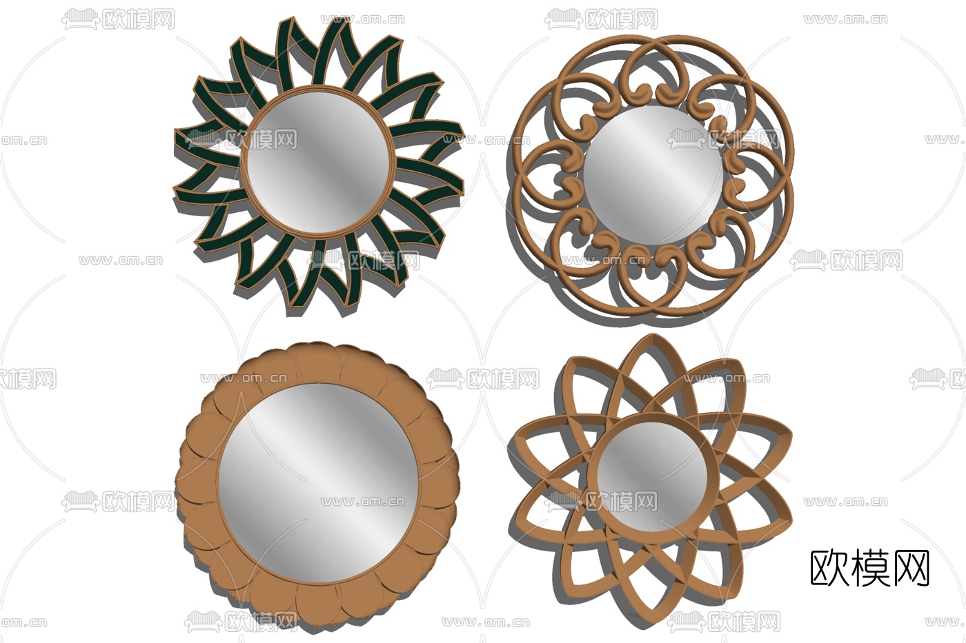现代金属镜子su模型下载