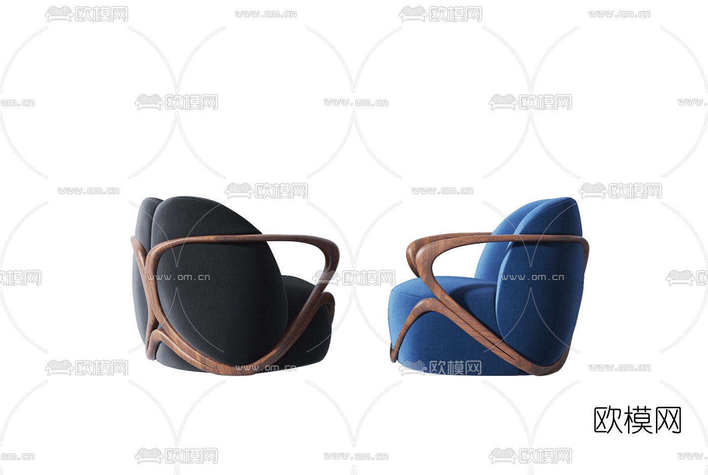 现代单人沙发3d模型下载