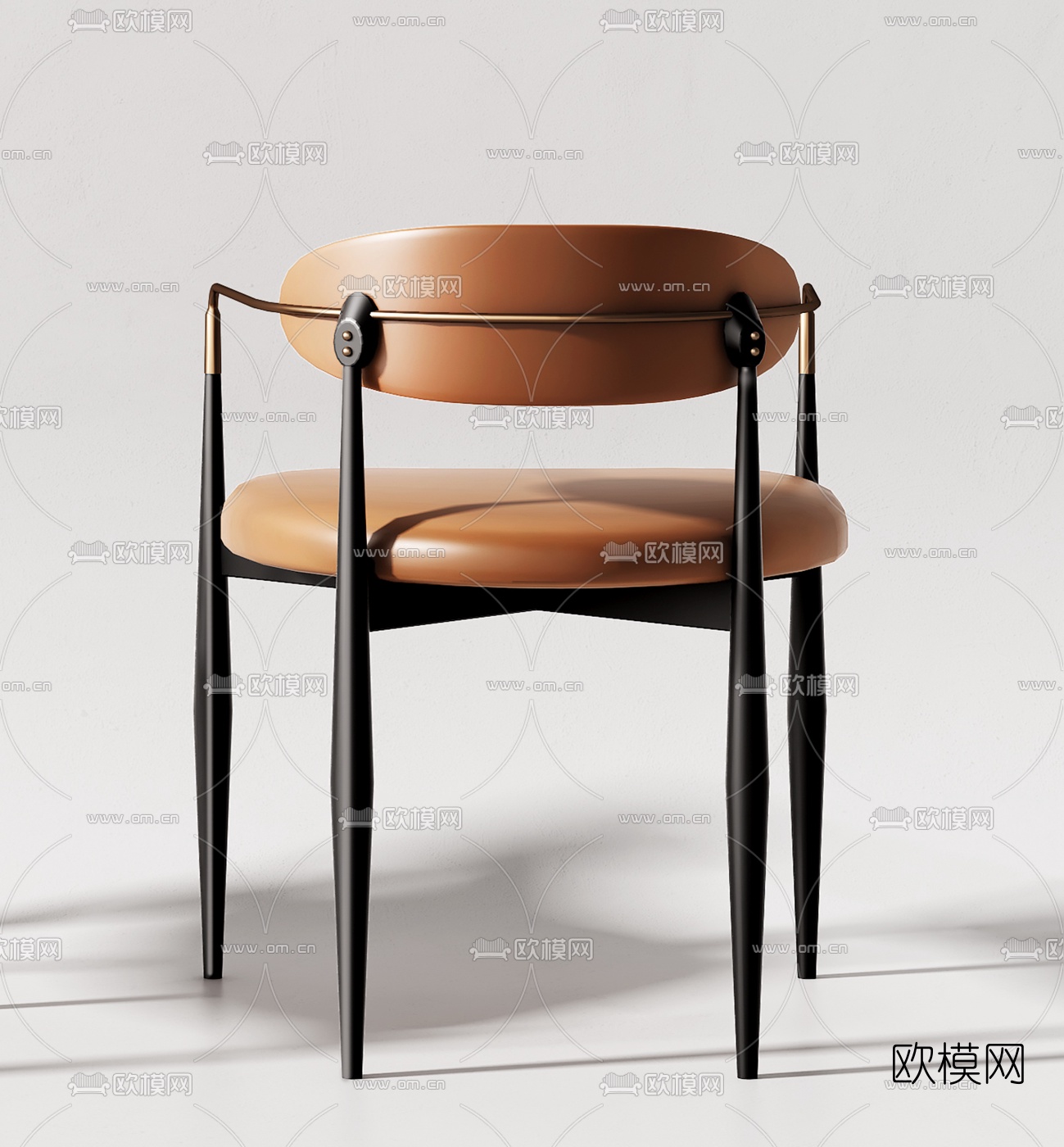 现代扶手靠背休闲椅3d模型下载（渲染图2）