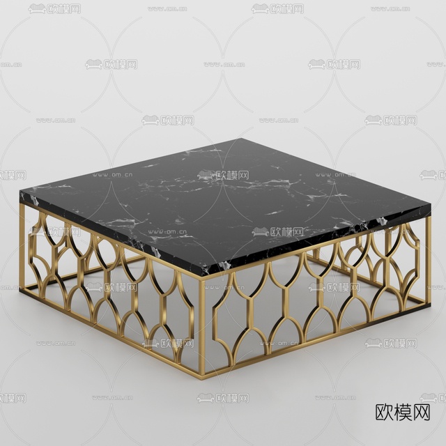 现代大理石茶几免费3d模型下载
