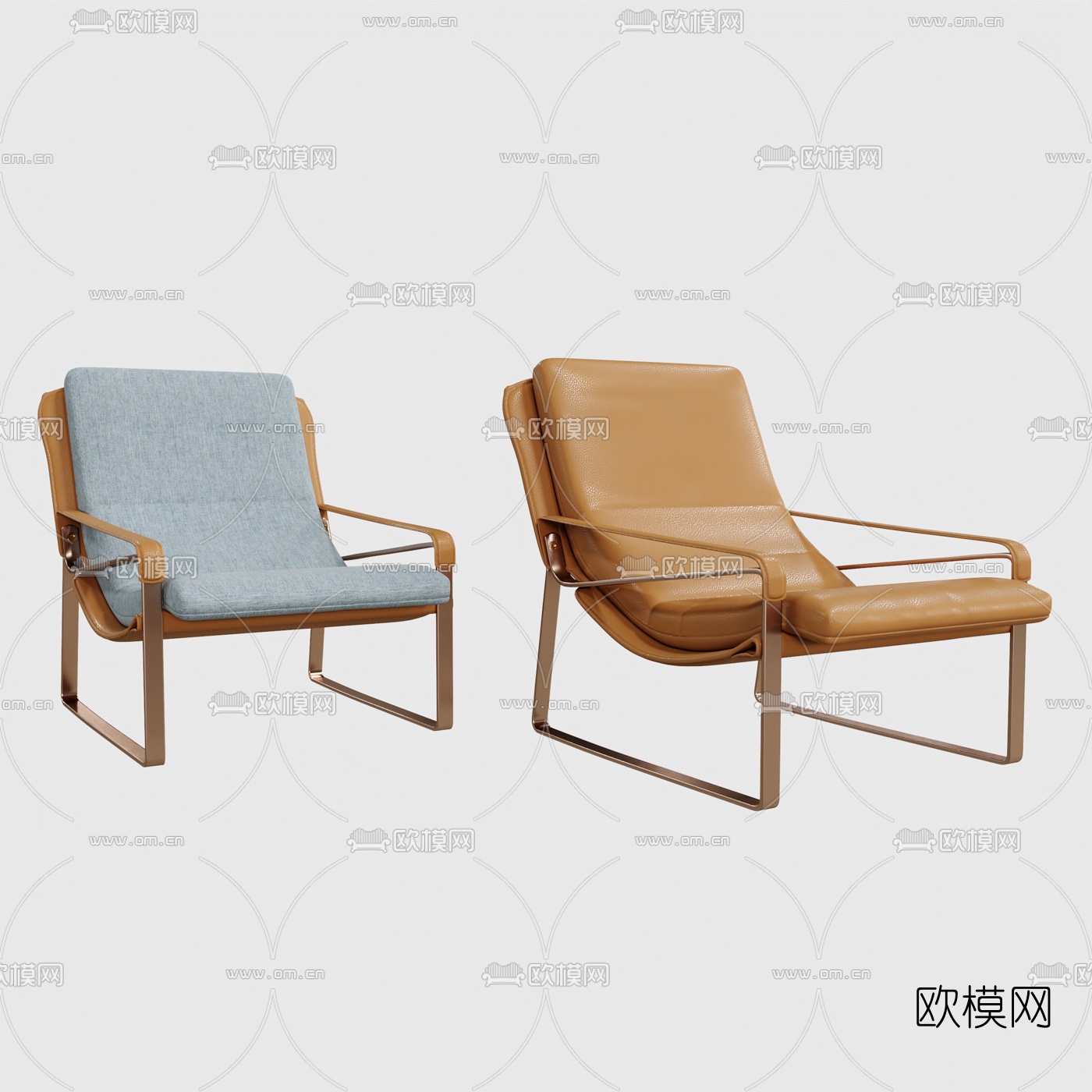 现代休闲躺椅3d模型