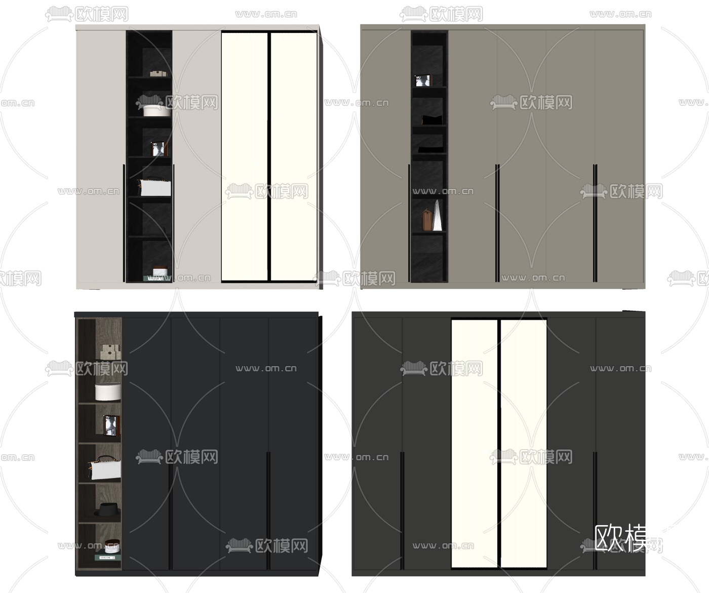现代衣柜su模型下载（渲染图2）