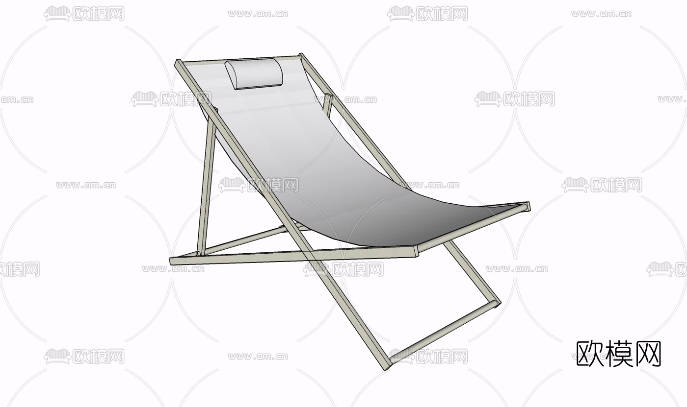 现代实木躺椅免费su模型下载