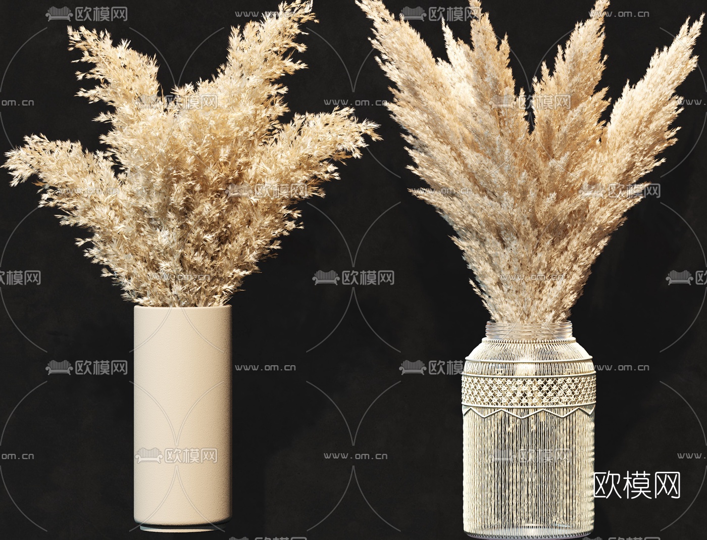 现代干花花瓶插花3d模型