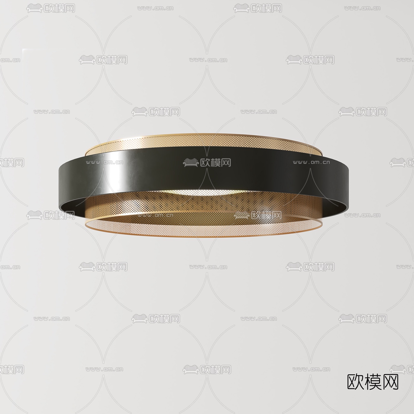 现代轻奢圆环吸顶灯3d模型