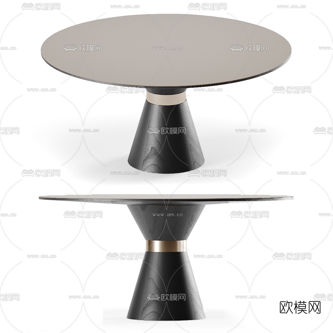 现代圆形餐桌3d模型