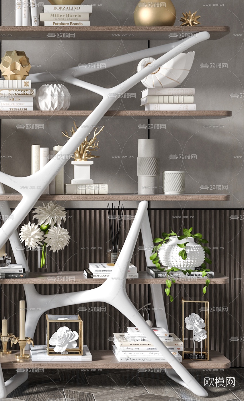 现代个性装饰架3d模型下载（渲染图2）