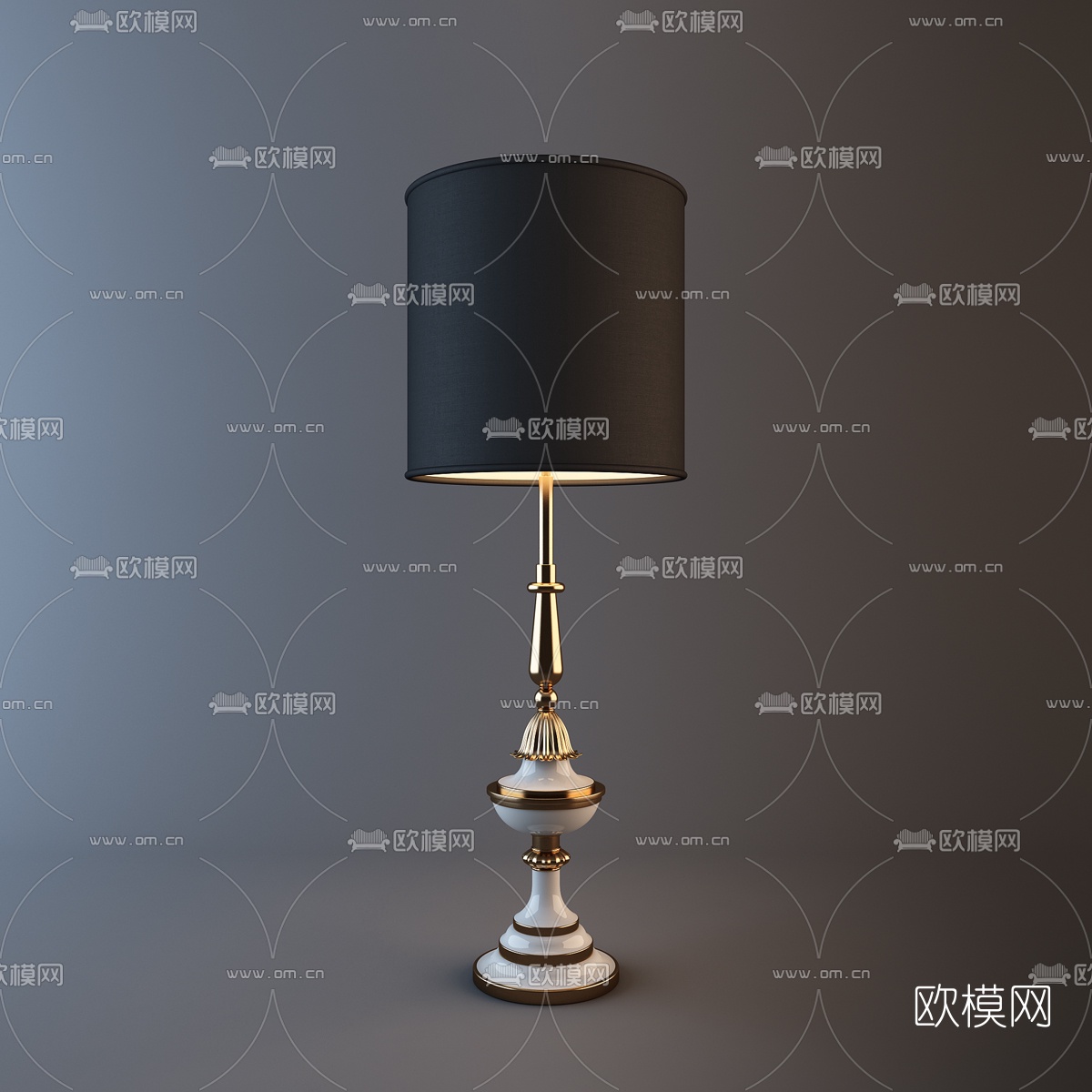 简欧台灯免费3d模型下载