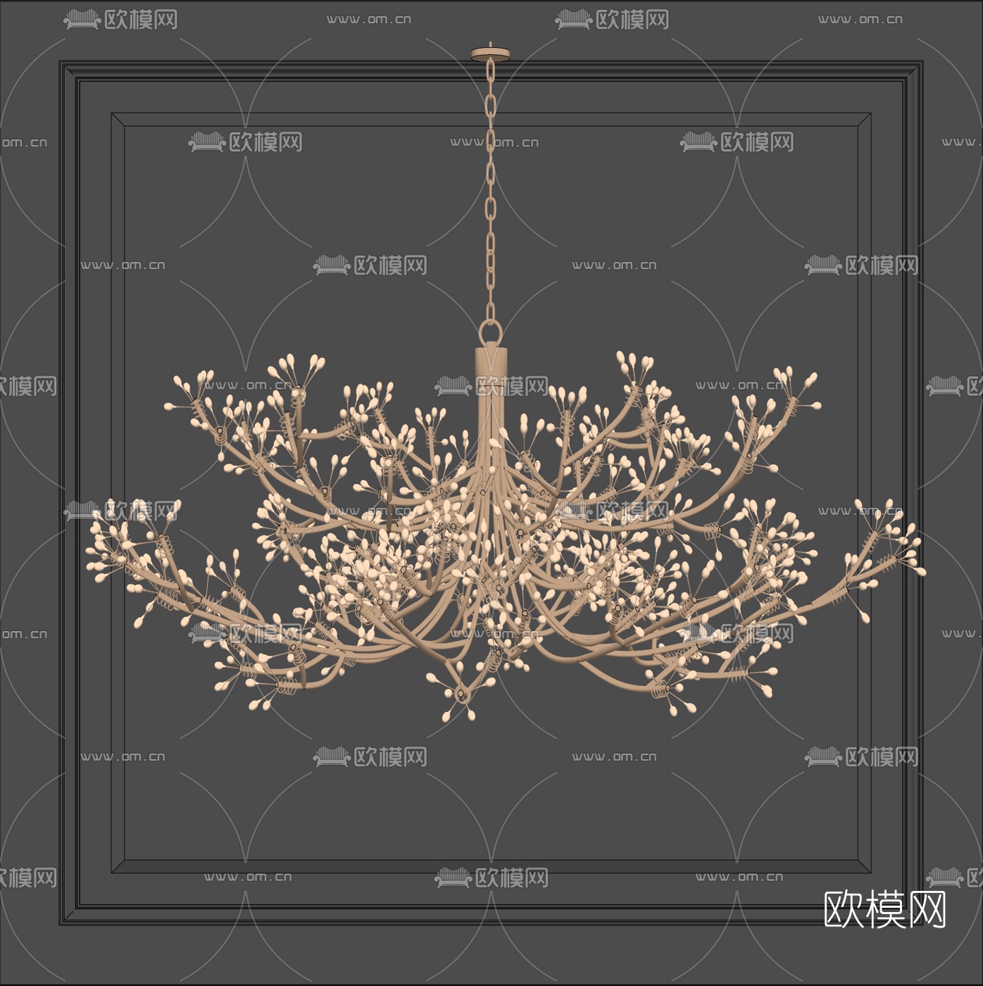 现代轻奢吊灯su模型