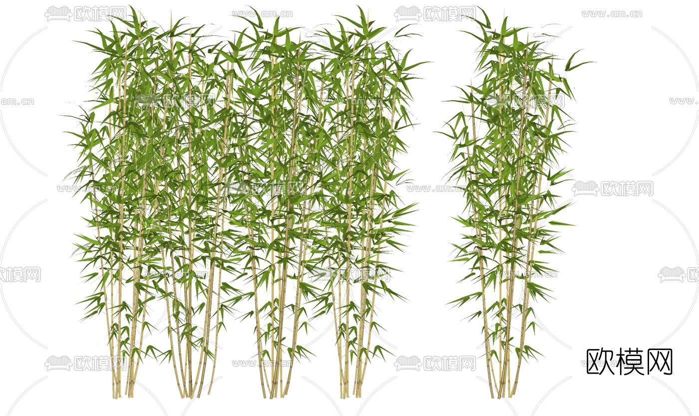 现代竹子su模型下载
