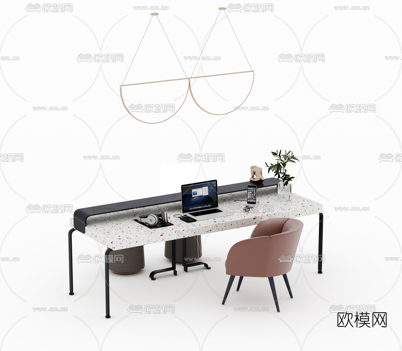 现代书桌椅3d模型