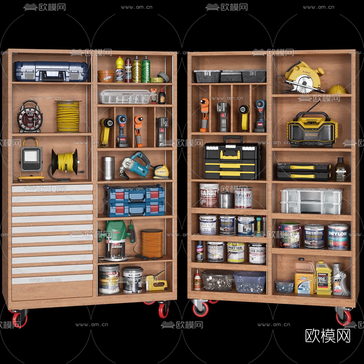 工业风汽车修理工具设备3d模型