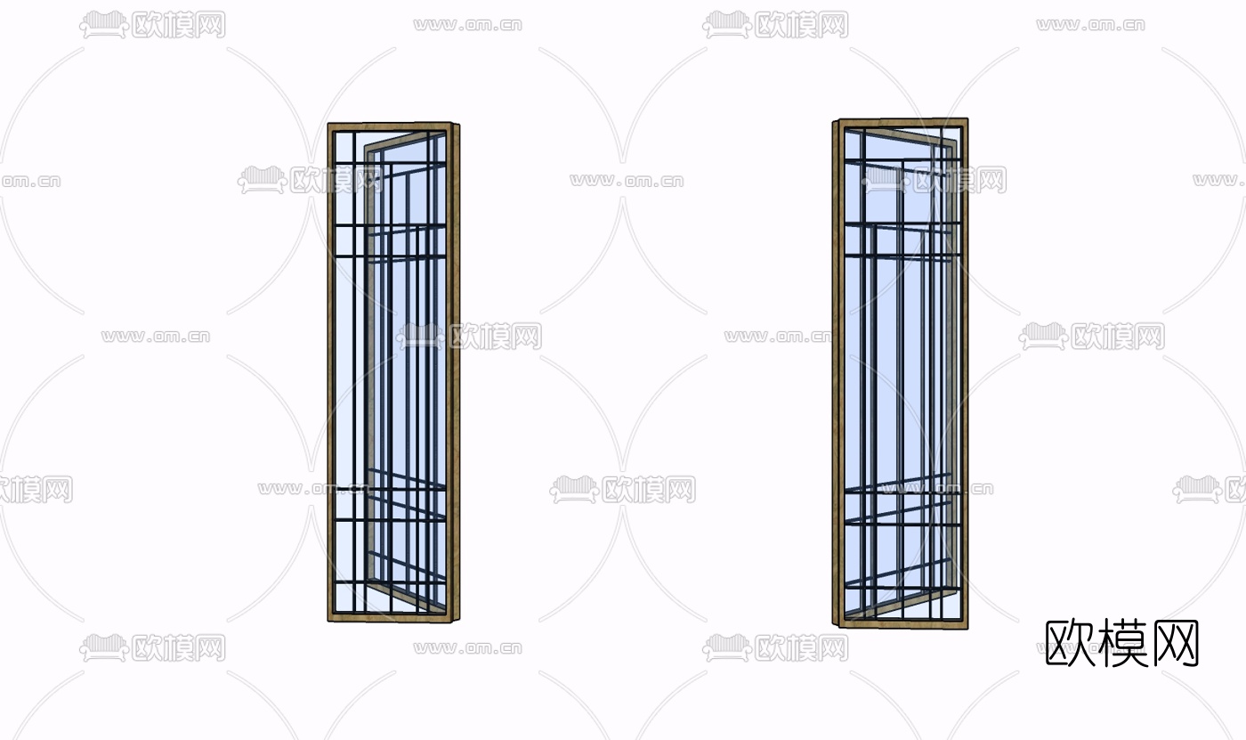 现代玻璃窗户免费su模型下载