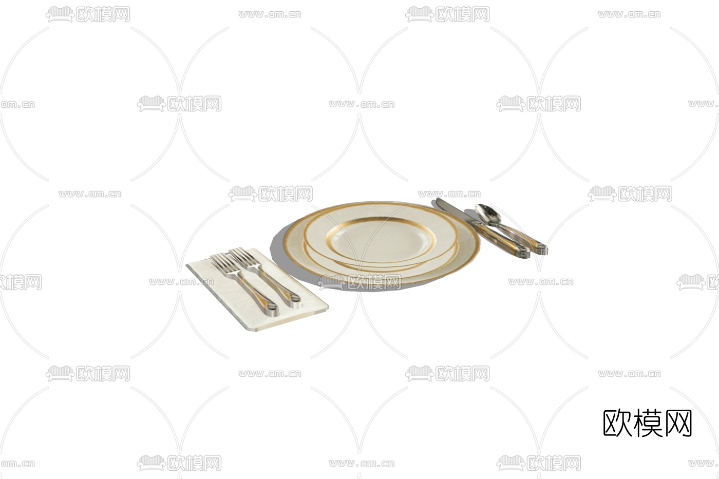 现代餐盘餐具免费su模型下载