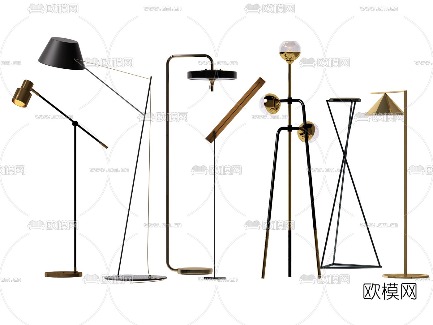 现代落地灯3d模型下载