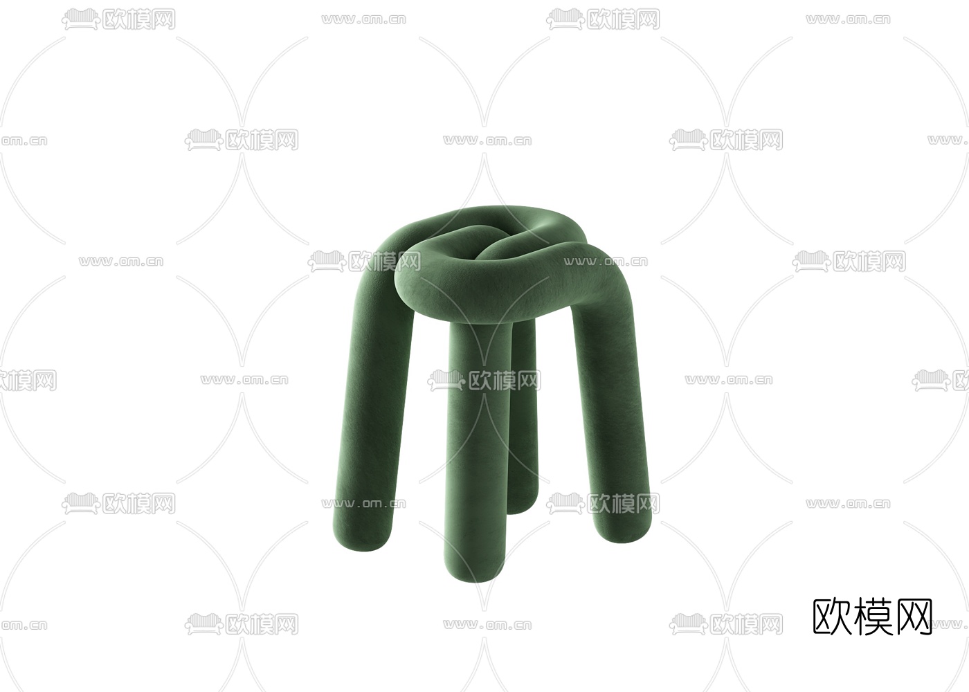 现代个性绒布凳子3d模型