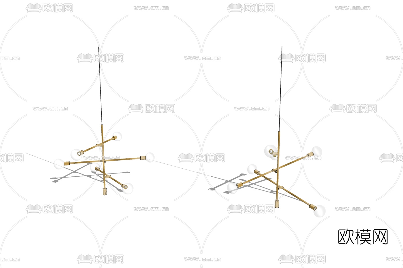 现代轻奢吊灯免费su模型下载
