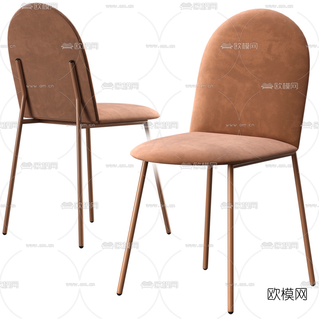 现代圆形餐桌椅3d模型