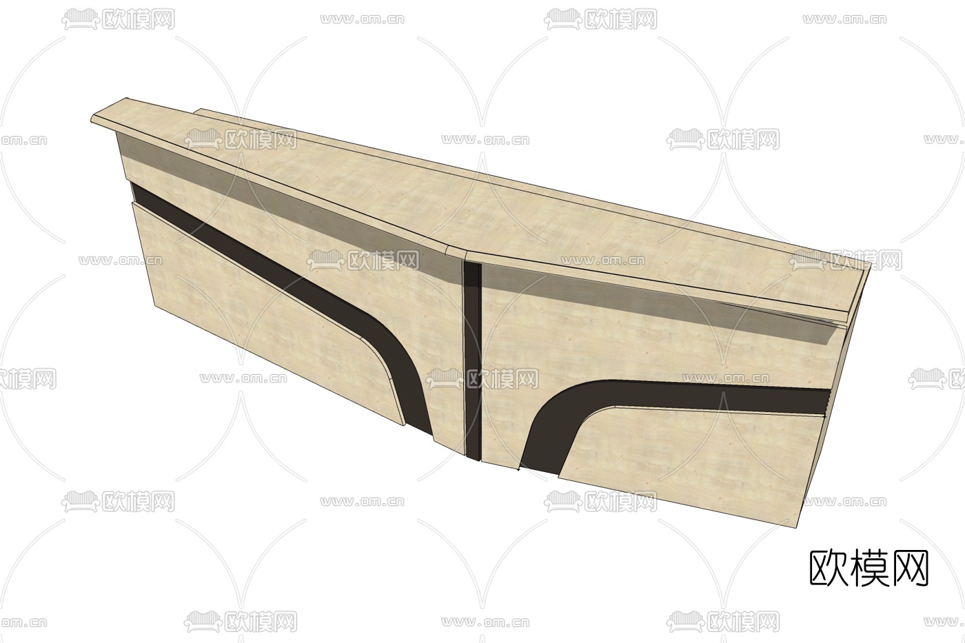 现代前台接待台免费su模型下载