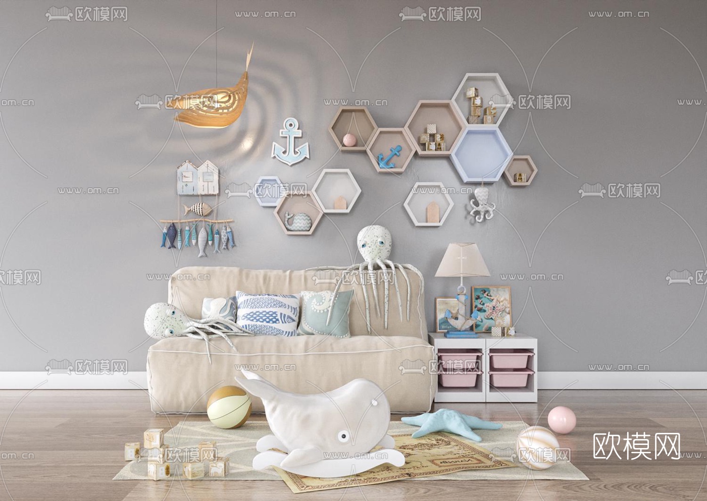 地中海儿童沙发玩具3d模型