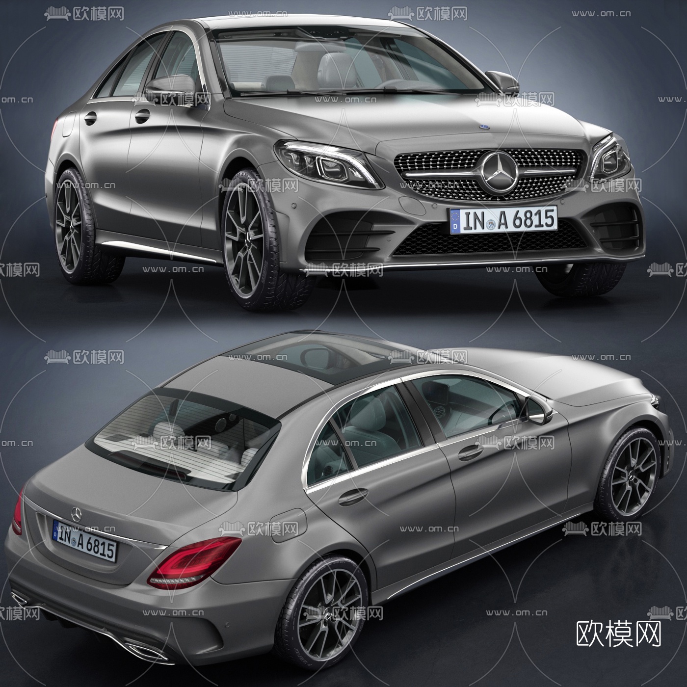 现代奔驰汽车3d模型下载（渲染图2）