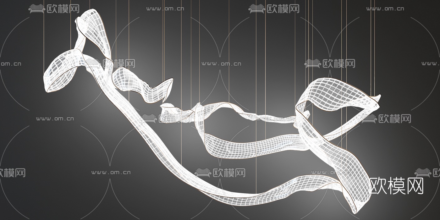 现代玻璃艺术装饰吊灯3d模型