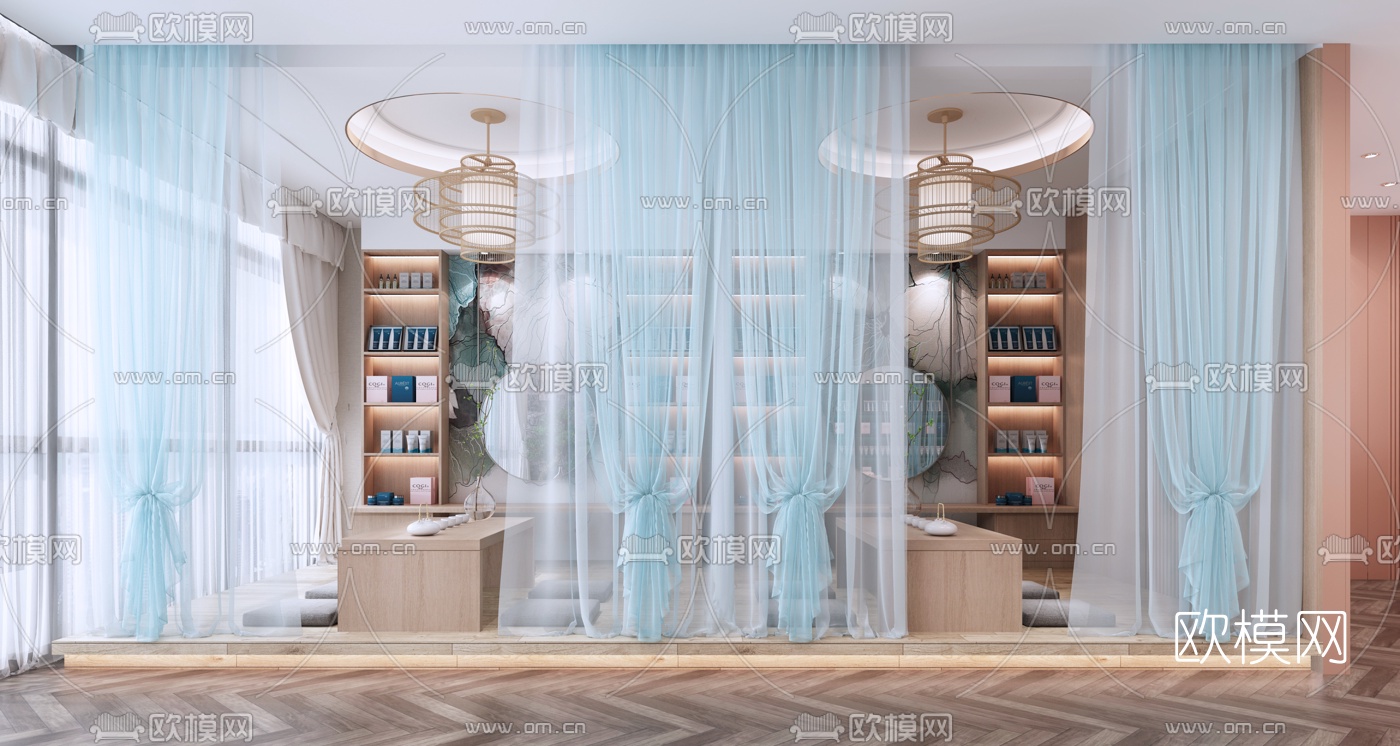 现代轻奢美容院3d模型