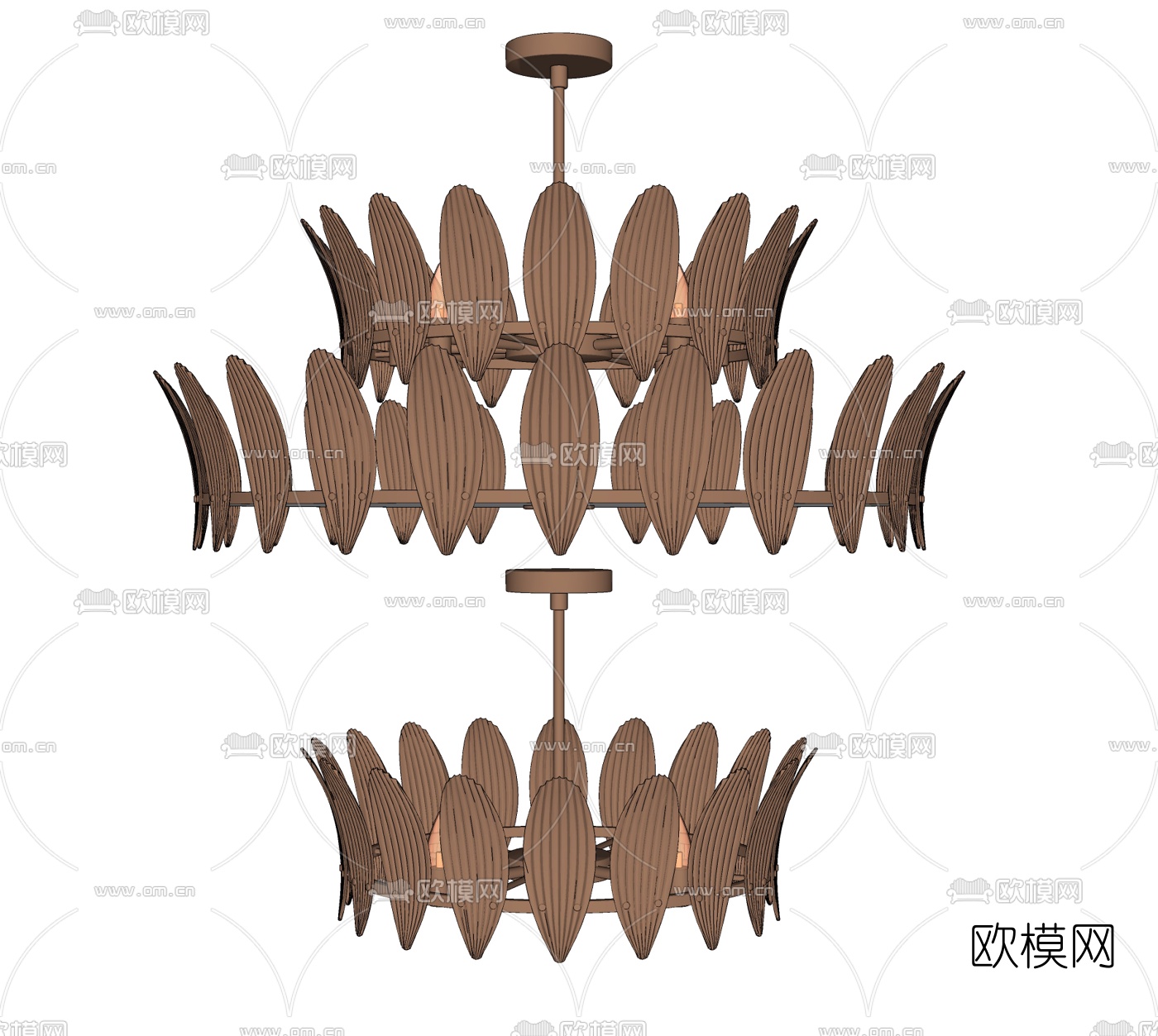 后现代金属吊灯su模型下载