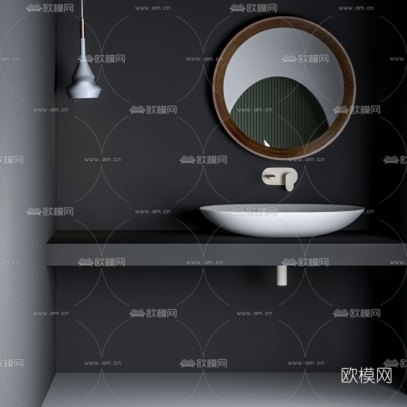 现代洗手台3d模型