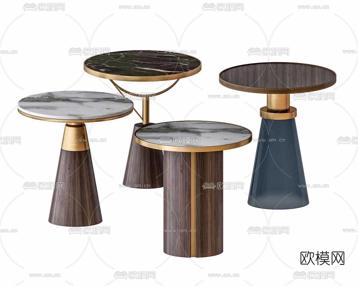 现代轻奢边几3d模型