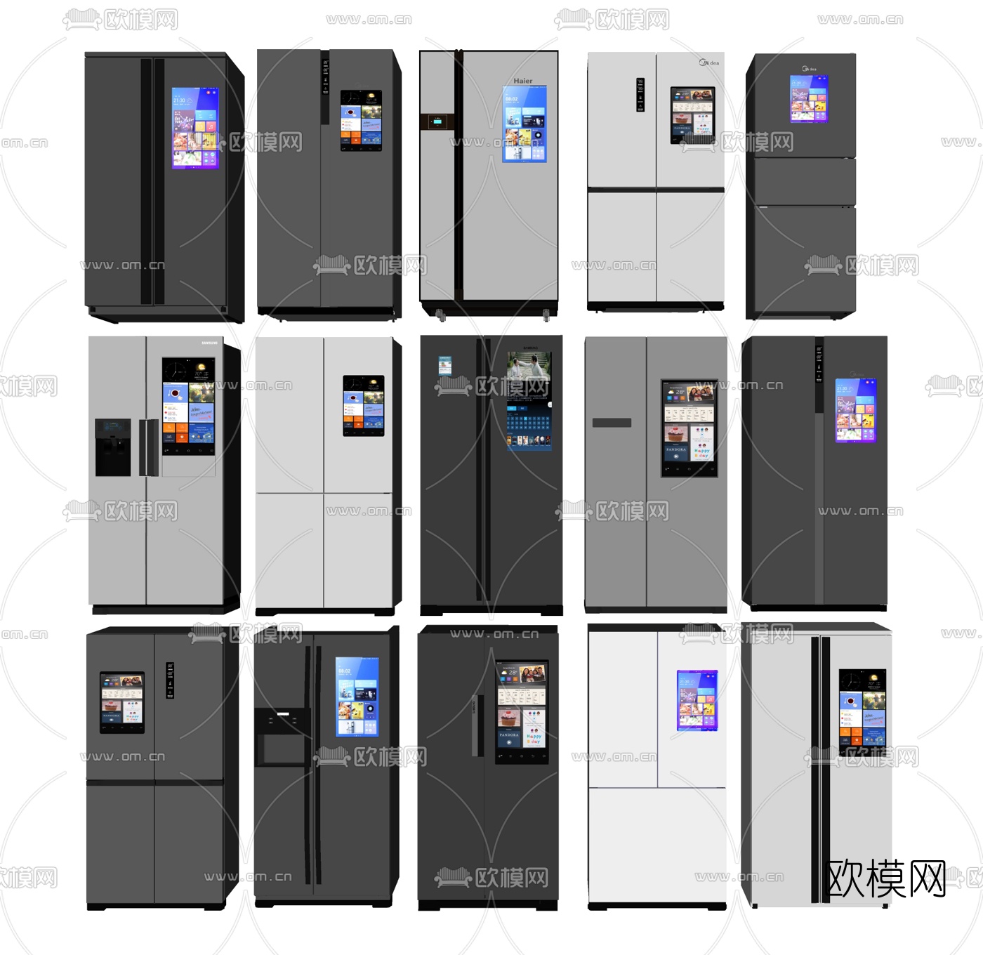 现代双门冰箱su模型下载