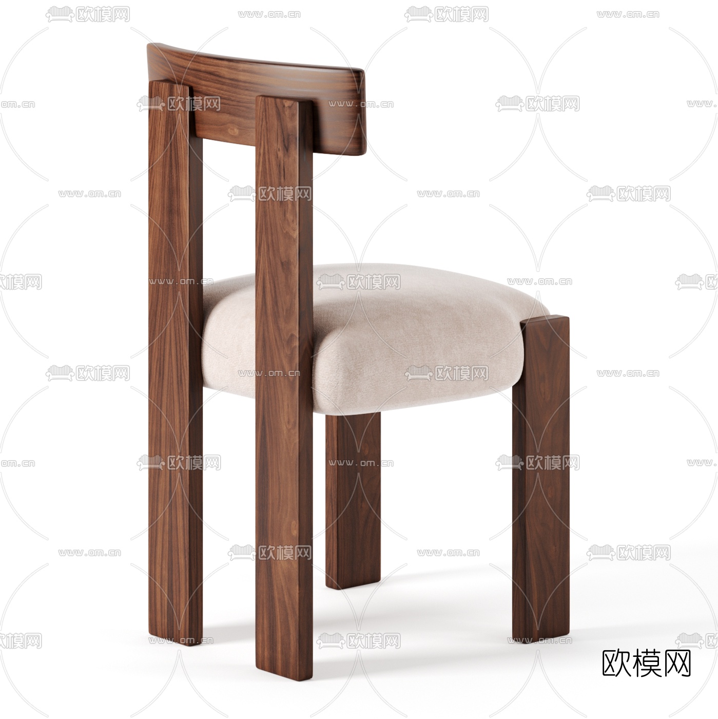 北欧布艺单椅3d模型下载（渲染图2）