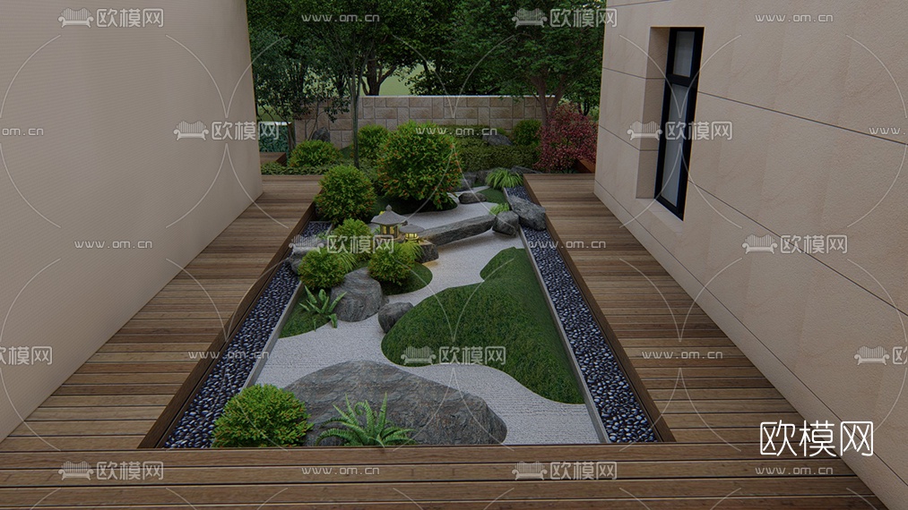 日式庭院景观su模型下载（渲染图2）