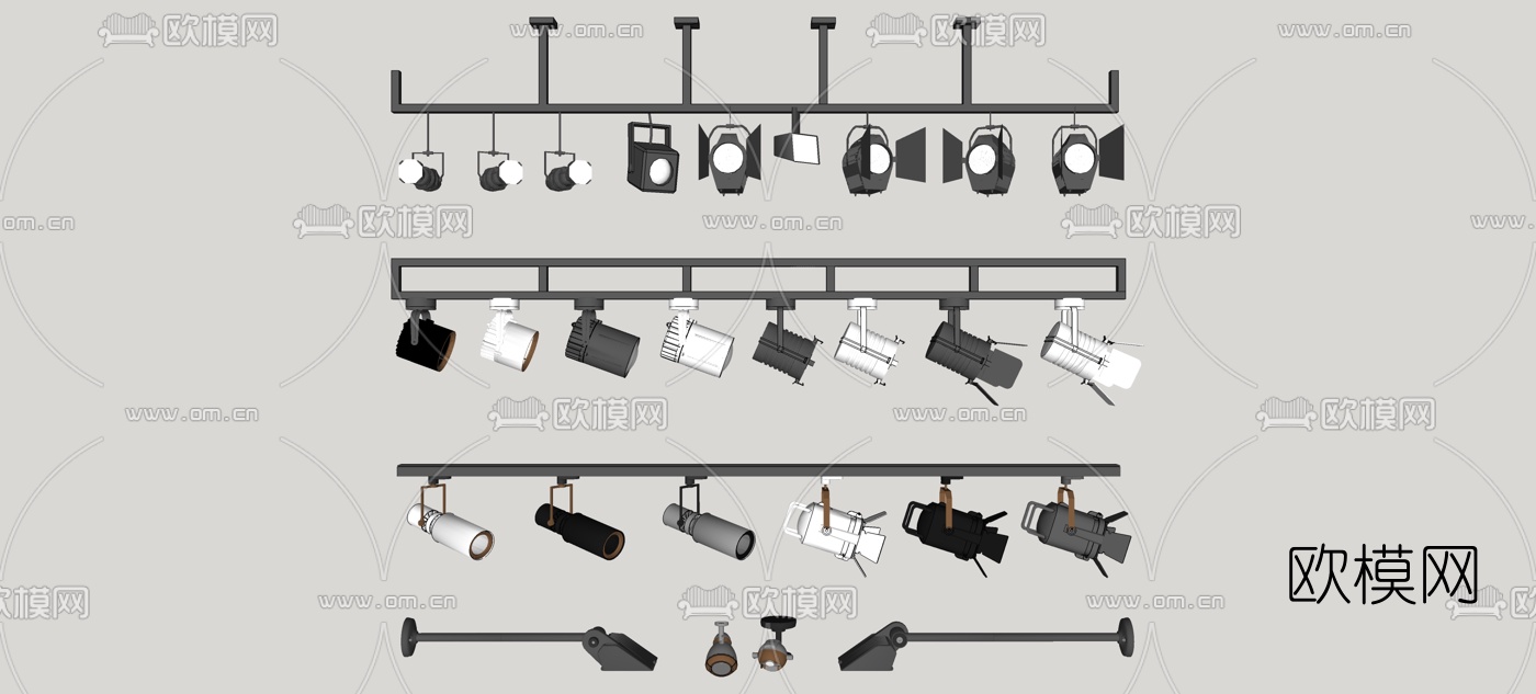 现代舞台灯组合su模型下载