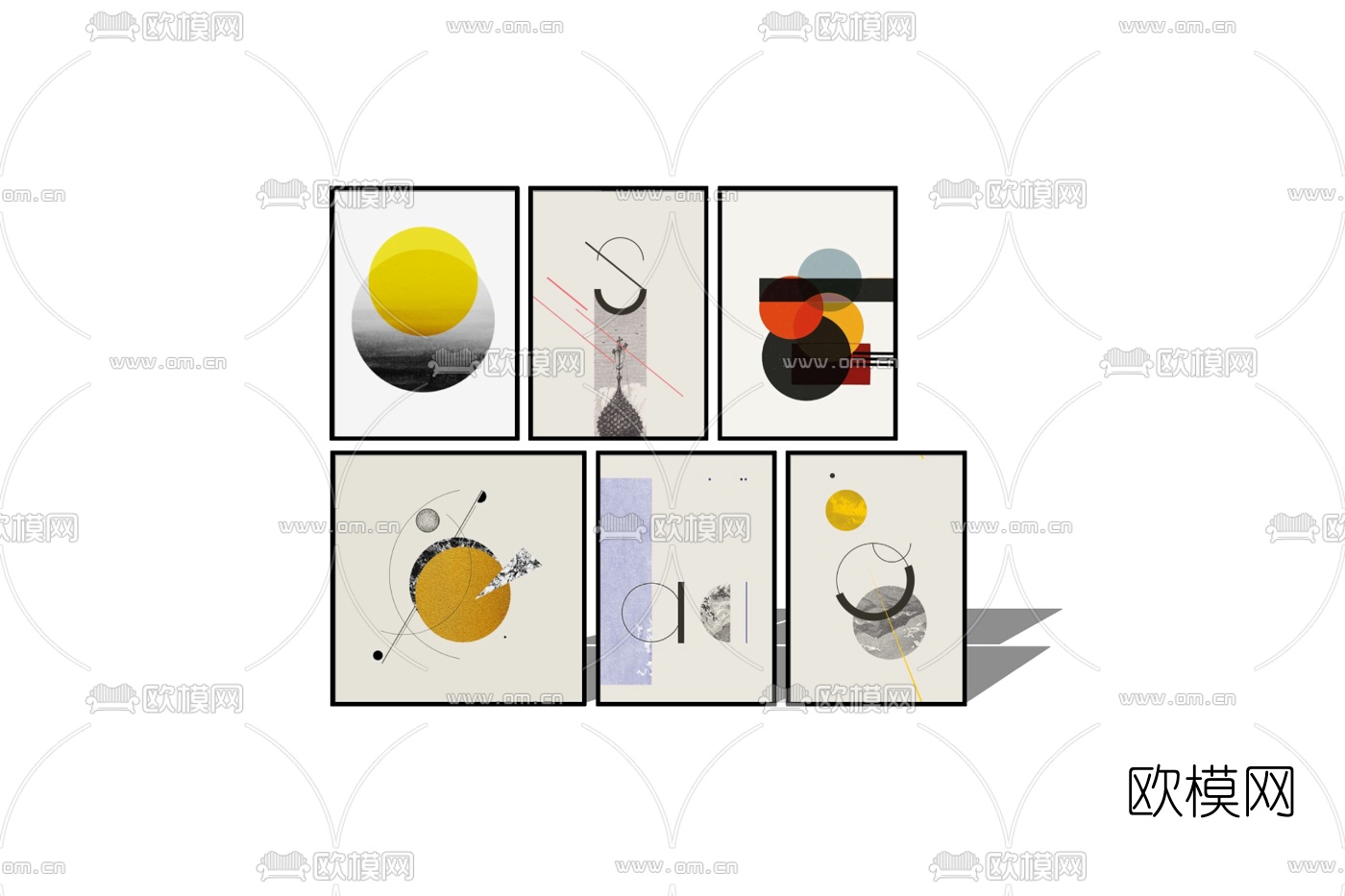 现代装饰画免费su模型下载